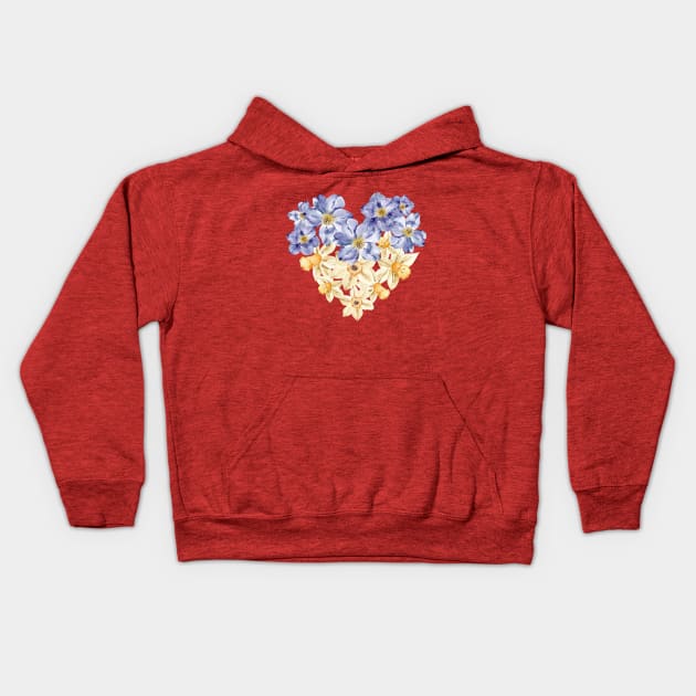 Flower heart Kids Hoodie by Alouna